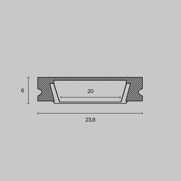 Профиль накладной 24х6 алюм. Maytoni ALM002S-2M