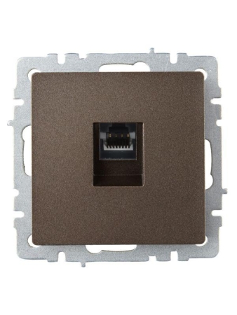 Розетка компьютерная СП RJ45 кат.6 BRITE РК11-БрТБ механизм бронза IEK BR-K10-2-K45