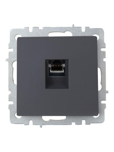 Розетка компьютерная СП RJ45 кат.6 BRITE РК11-БрГ механизм графит IEK BR-K10-2-K53