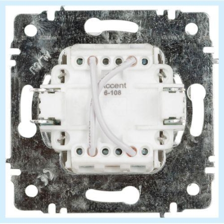 Переключатель перекрестный 1-кл. СП Accent 6-108-01 10А IP20 250В AL/CU бел. Intro Б0063578