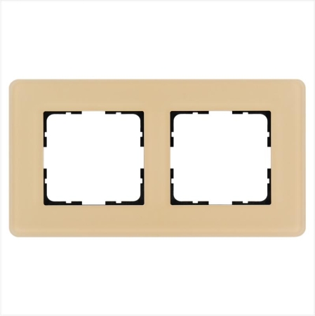 Рамка 2-м G-Glass закругленная стекло матов. тауп Jasmart G1002GT-RM