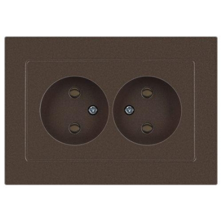 Розетка 2-м СП Accent 6-204-08 16А IP20 250В 2P AL/CU бронза Intro Б0063472