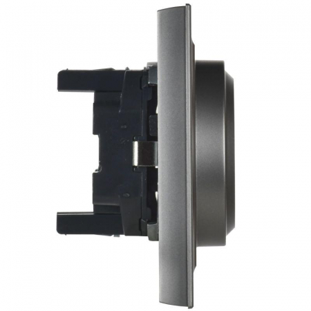 Розетка 2-м СП BRITE РС12-3-БрС 16А в сборе с заземл. без защ. шторок сталь IEK BR-R21-16-K46-F