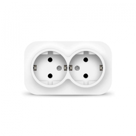 Розетка 2-м ОП 16А IP20 с заземл. бел. IONICH 1419