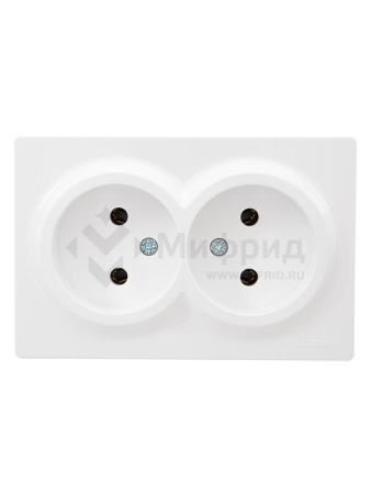 Розетка 2-м ОП LETO без заземл. закрытый корпус ПБТ бел. LEZARD 752-0200-128B