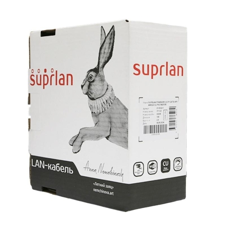 Кабель витая пара UTP кат.5e 4х2хAWG24 Cu PVC Indoor Standard 100м (м) SUPRLAN 01-0332-1