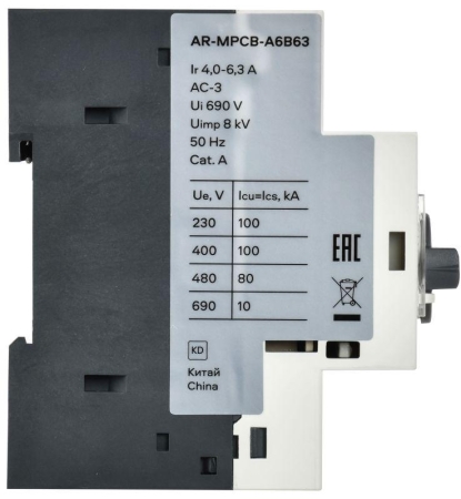 Выключатель автоматический защиты двигателя ARMAT A6 GV3P 4-6.3А IEK AR-MPCB-A6B63