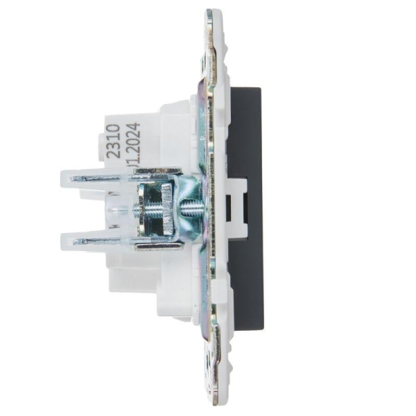 Розетка SKANDY 10А без заземл. без защ. шторок SK-R02G графит IEK SK-R10-10-K53