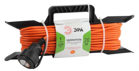 Удлинитель-шнур на рамке 1х20м без заземл. 10А IP20 UFx-1-2х1.0-20m ПВС 2х1 Эра Б0043040