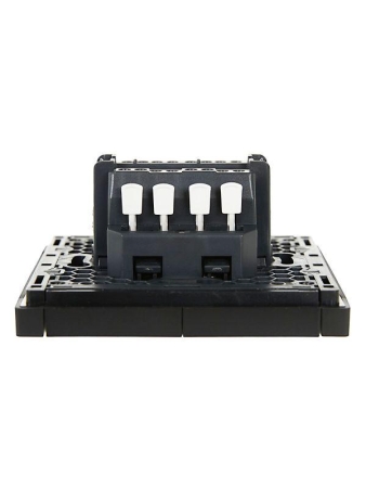 Выключатель проходной 2-кл. СП FORTE&PIANO 10А FP108 с индикацией черн. IEK FP-V22-1-10-1-K02