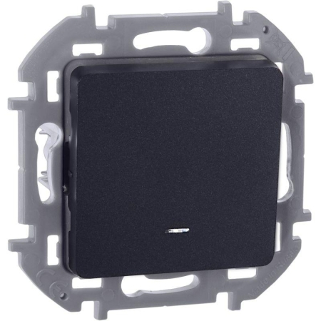 Выключатель 1-кл. Inspiria 10А IP20 250В 10AX с подсветкой/индикацией механизм антрацит IEK 673613