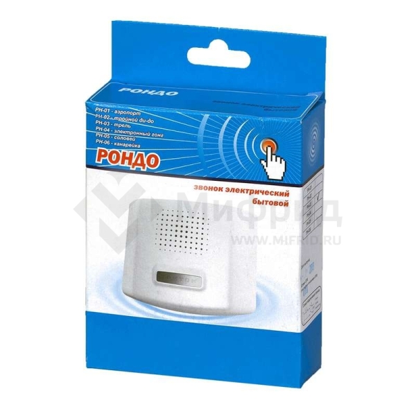 Звонок проводной Рондо аэропорт 220В 80-90дБА бел. МОНОМАХ РН-01