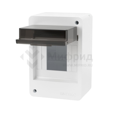 Щиток настенный Фрейм (FRAME) 4мод. с тонированной дверцей бел. DKC F04W0WD