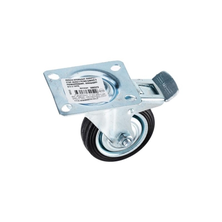 Колесо промышленное поворотное стальной обод с резиновой шиной и роликоподшипником площадка d75 Tech-Krep/Zitar 148523