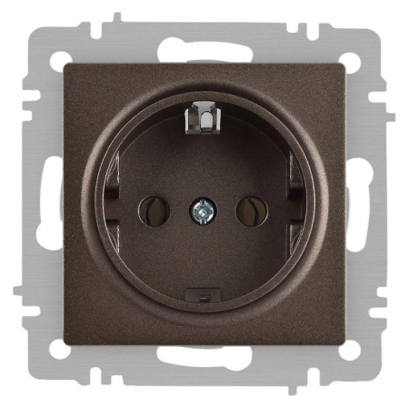 Розетка 1-м СП Accent 6-202-08 16А IP20 250В 2P+E Schuko бронза Intro Б0063699
