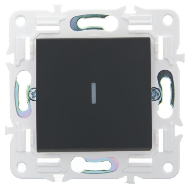 Выключатель проходной 1-кл. SKANDY 10А SK-V08G с индикацией графит IEK SK-V12-1-10-K53