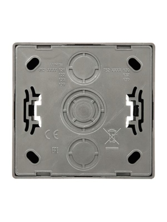 Розетка 1-мест. с заземл. с крышкой LETO ПБТ платина LEZARD 752-3500-123B