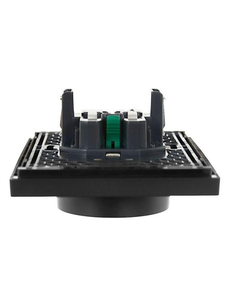 Розетка 2-м СП FORTE&PIANO FP124 16А с заземл. без защ. шторок безвинт. крепл. черн. IEK FP-R21-16-1-K02