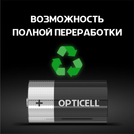 Элемент питания алкалиновый D/LR20 1.5В (блист. 2шт) Basic Opticell 5051005/6051005