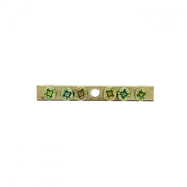 Шина PEN "ноль-земля" 6х9 6 отвер. латунь крепеж по центру PROxima EKF sn0-63-06