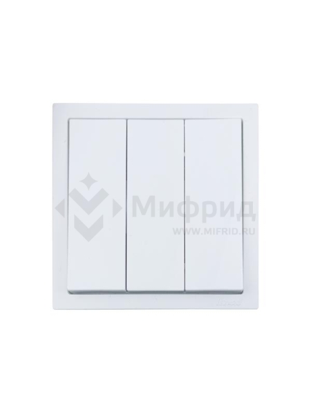 Выключатель 3-кл. СП ZIMA IP20 10А безвинт. зажим бел. LEZARD 704-0288-109QC