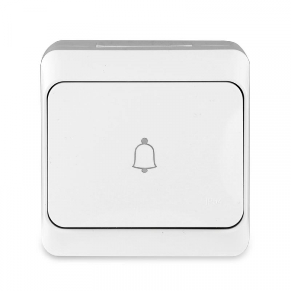 Кнопка звонка ОП Nix 10А IP54 250В бел. TOKOV ELECTRIC TKE-NX-DB-C01-IP54