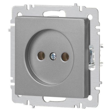 Розетка 1-м СП Accent 6-201-03 16А IP20 250В 2P алюм. Intro Б0063661