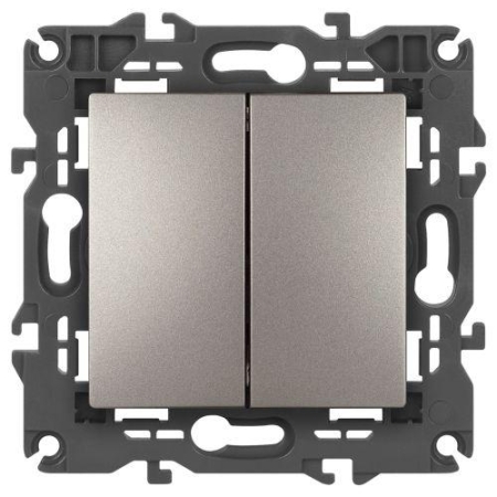 Выключатель 2-кл. Elegance 14-1104-16 250В 10АХ титан Эра Б0065803