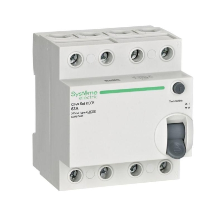 Выключатель дифференциального тока City9 Set 4п 63А 300мА A-S 400В SE C9R87463