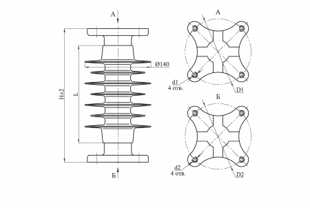 Изоляторы опорные полимерные типа ОСК 10-20-А-2 на напряжение 20 кВ