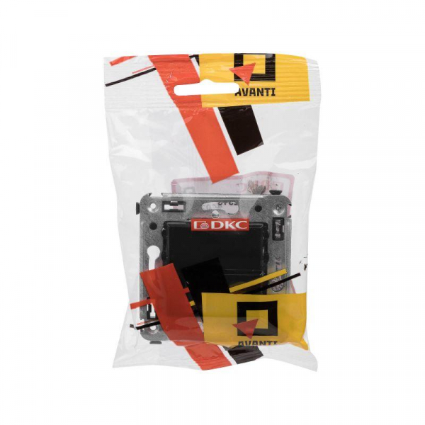 Розетка телефонная 1-м СП Avanti "Черный квадрат" RJ12 DKC 4402313