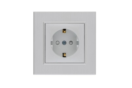 Розетка 1-м Karea LINE STAR с заземл. жемчуж. Makel 86100028