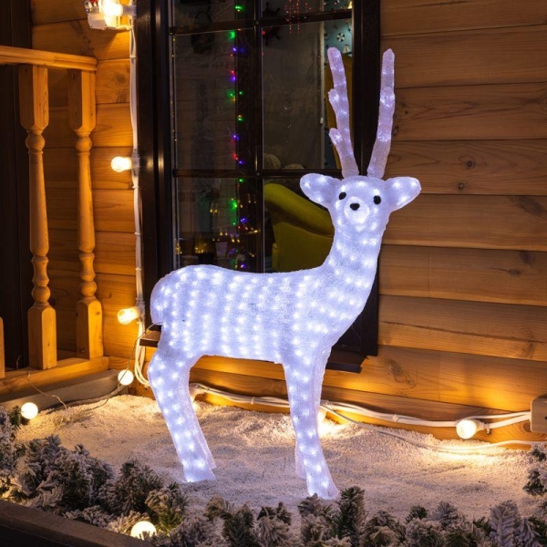 Фигура светодиодная акриловая "Снежный олень" 100см 380LED 6Вт IP65 трансф. в компл. Neon-Night 513-307