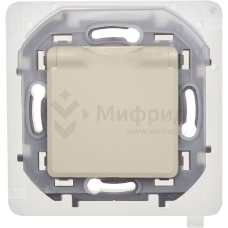 Розетка 1-м СП Inspiria 16А IP44 250В 2P+E защ. шторки с крышкой немецк. стандарт механизм сл. кость IEK 673741