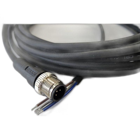 Кабель M12 5A штыревой 5000мм прямой полиуретан свободный конец СЦМ120025-05A-2-05000 черн. СТЭЗ 185210730