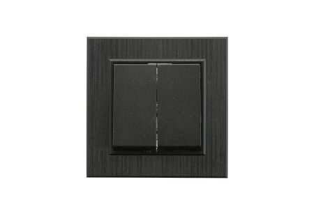 Выключатель 2-клав. Karea LINE STAR чер. Makel 86054003