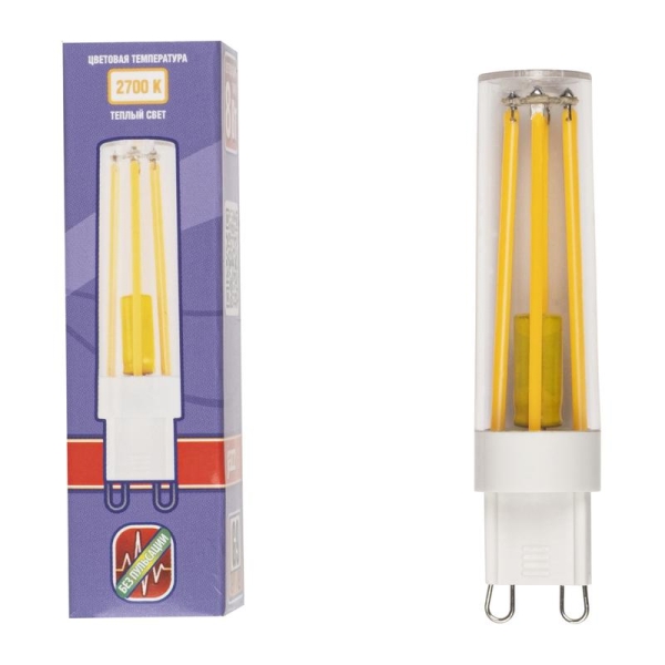 Лампа светодиодная филаментная PLED-G9 PRO 8Вт 2700К 680лм 230В d16.5х70мм JazzWay 5062672