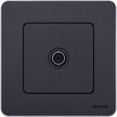 Розетка телевизионная TV Inspiria 2дБ 0-2400мГц с топологией "звезда" механизм антрацит IEK 673853