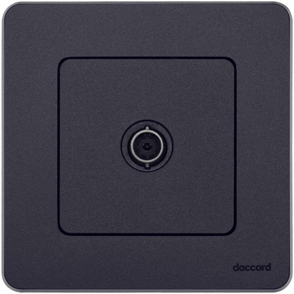 Розетка телевизионная TV Inspiria 2дБ 0-2400мГц с топологией "звезда" механизм антрацит IEK 673853