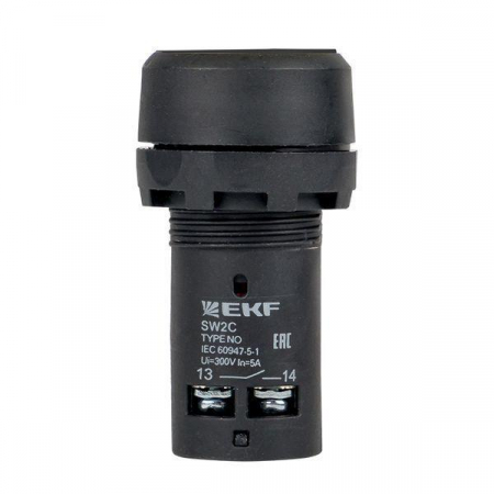 Кнопка SW2C-11 с фиксацией черн. NO+NC PROxima EKF sw2c-11f