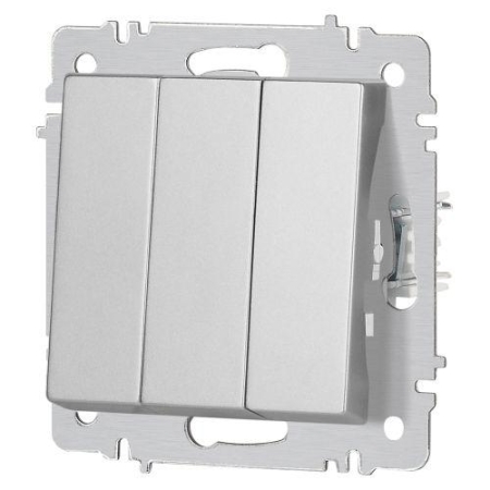 Выключатель 3-кл. СП Accent 6-106-03 10А IP20 250В AL/CU алюм. Intro Б0063536