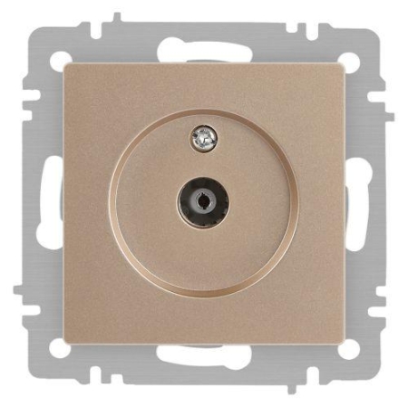 Розетка телевизионная одиночная TV СП Accent 6-301-04 IP20 шампань Intro Б0063609