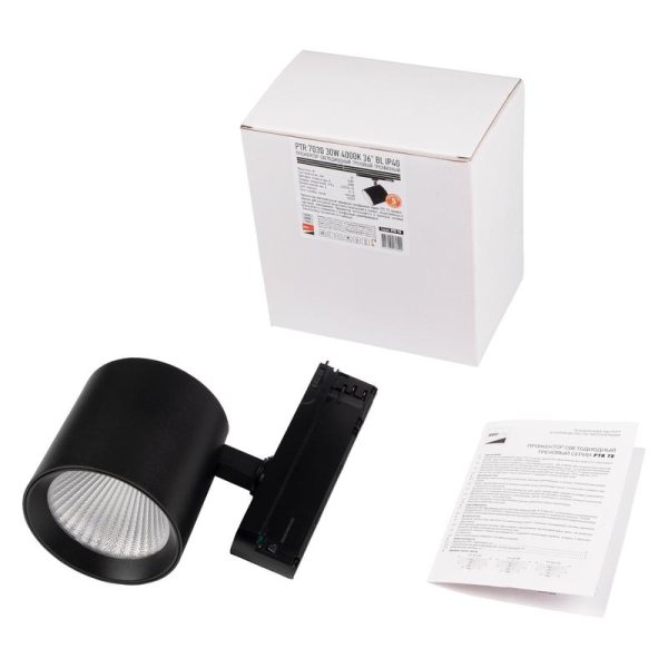 Светильник светодиодный трековый трехфазный 3P PTR 7030 30Вт 4000К 36град. BL IP40 Pro+ JazzWay 5062542