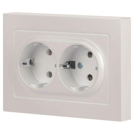 Розетка 2-м СП Accent 6-205-06 16А IP20 250В 2P+E Schuko AL/CU перламутр. Intro Б0063495