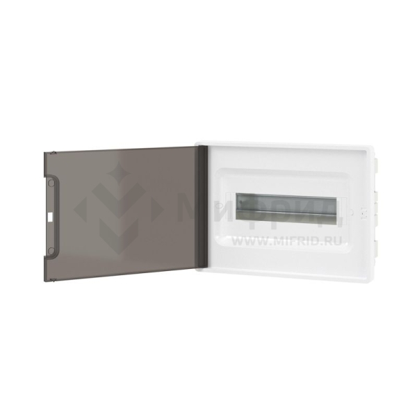 Щиток встраиваемый Фрейм (FRAME) 12мод с тонированной дверцей с 2 шинами PEN на 6 и 8 отверст. бел. DKC F12B1WD