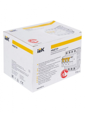 Выключатель автоматический дифференциального тока 4п (3P+N) C 32А 30мА тип A 6кА АВДТ-34 KARAT IEK MAD22-6-032-C-30