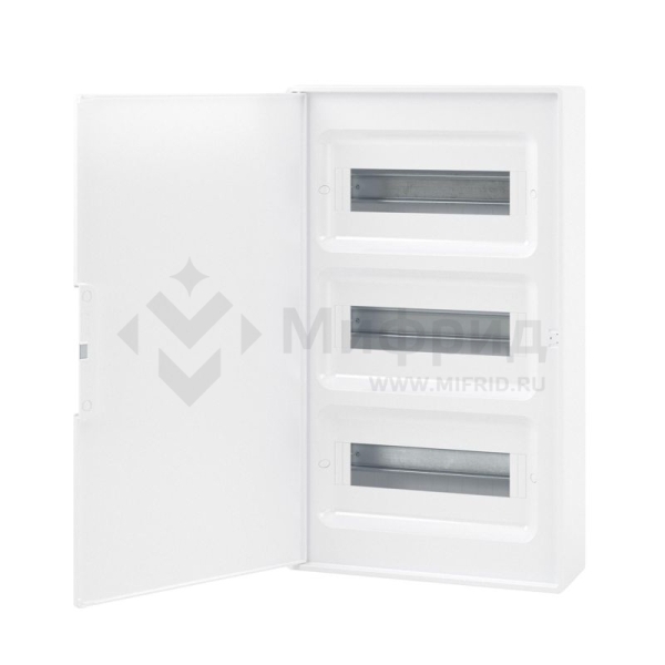 Щиток настенный Фрейм (FRAME) 36мод. с бел. дверцей с 4 шинами PEN (2шт на 8 отверст. и 2шт на 10 отверст.) бел. DKC F36W1WW