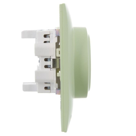 Розетка 2-м SKANDY 16А с заземл. без защ. шторок в сборе SK-R08G мятный IEK SK-R21-16-K06-F