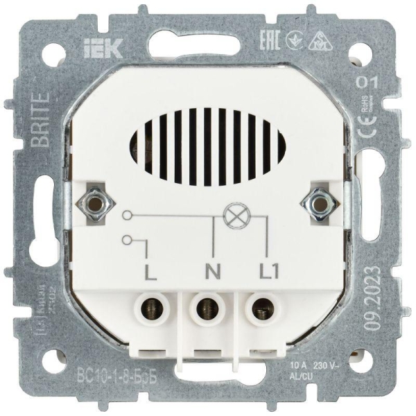 Выключатель карточный BRITE 30А ВС10-1-8-БрБ механизм бел. IEK BR-V11-0-10-K01