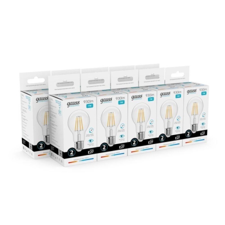 Лампа светодиодная филаментная Filament Elementary А60 11Вт 4100К Е27 930лм GAUSS 22221